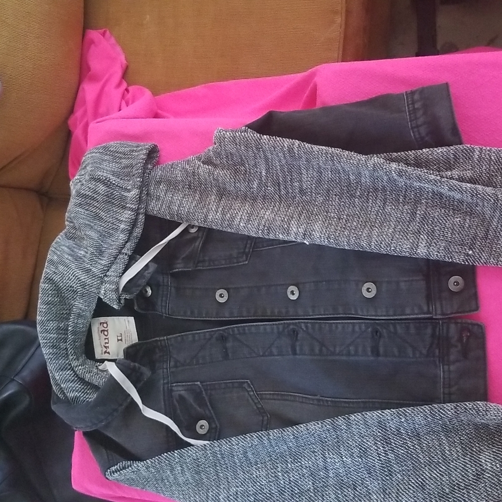 $12 add on - mixed media jacket black nwot